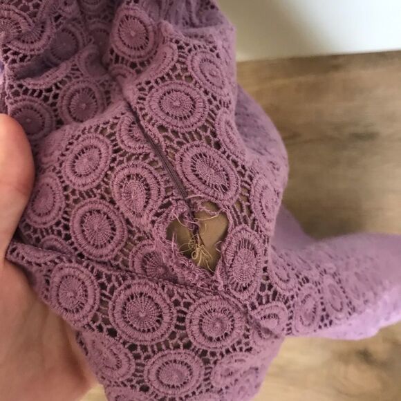ANTHROPOLOGIE MAEVE PURPLE CROCHET LACE DRESS - Picture 5 of 6